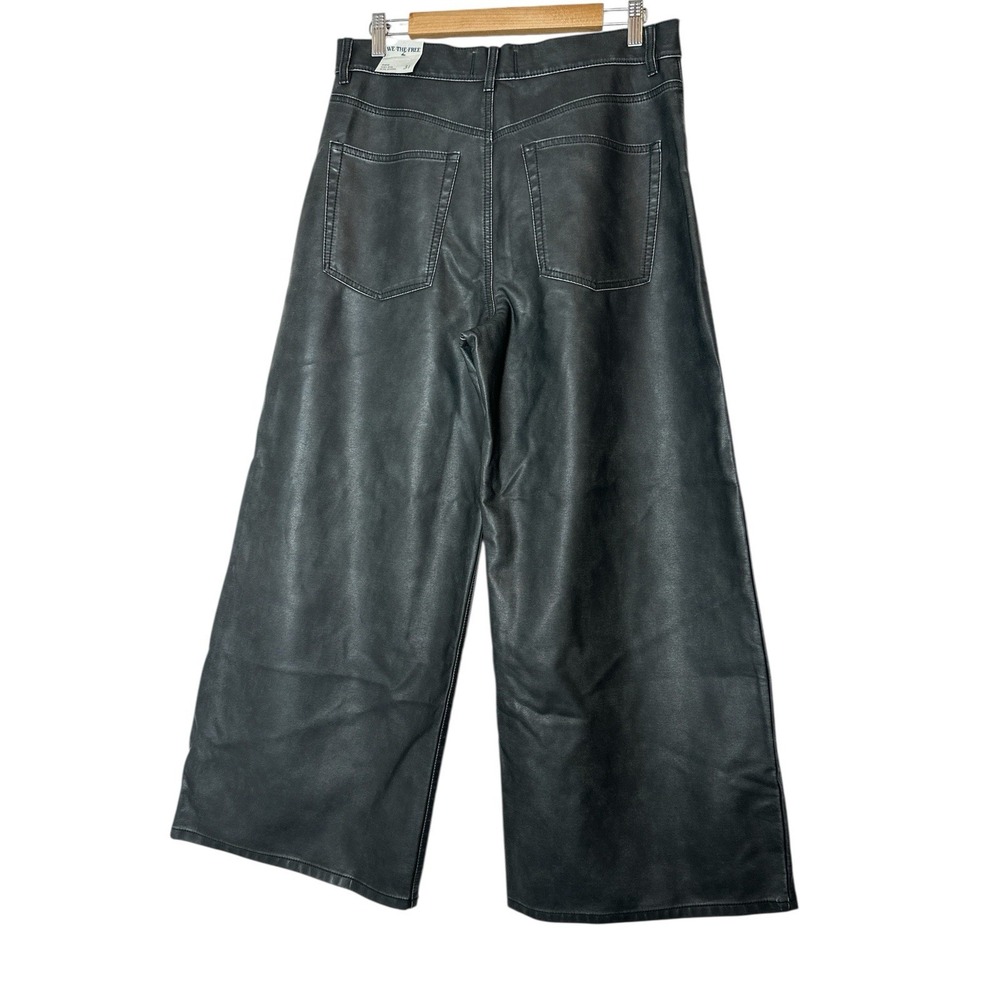 Free People We the Free ‎ Misha High rise Wide Barrel Jeans 30 coated vegan New - Picture 3 of 10